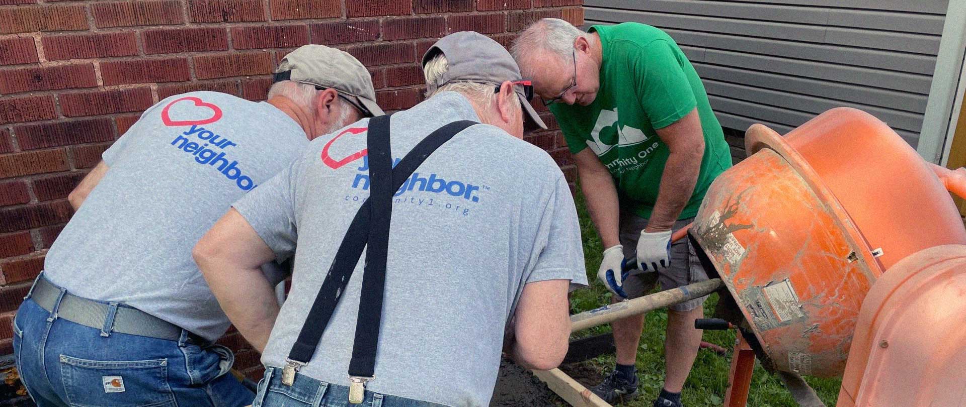 Community One

HELPING NEIGHBORS LOVE NEIGHBORS.

Brokenness in the physical environment creates barriers to thriving for our neighbors. Community One (402 S Green River Rd, Evansville, Ind.) helps people, restores homes, and revitalizes neighborhoods.
