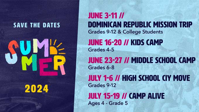 2024 SUMMER CAMPS 
 

We have exciting things to look forward to this Summer...Registration Open Now!

 
